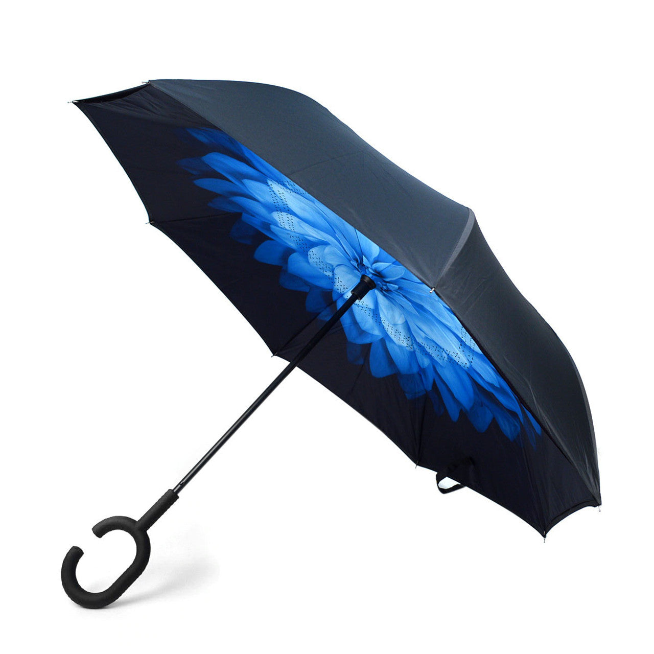 Wholesale Blue Flower Double Layer Inverted Umbrella