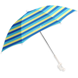 Caribbean Joe 48 Inch Blue Yellow Stripe Portable Beach Chair Umbrella