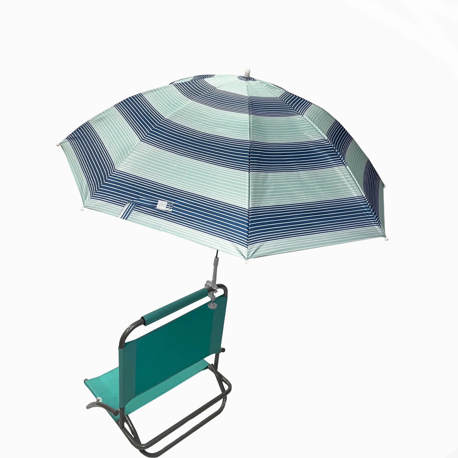 Caribbean Joe 48 Inch Horizon Stripe Clamp Beach Umbrella