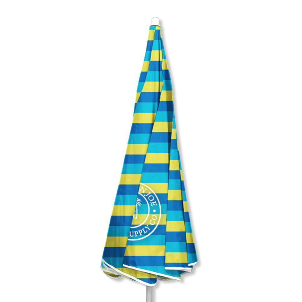 Wholesale Caribbean Joe Blue Yellow Stripe UV Beach Umbrella
