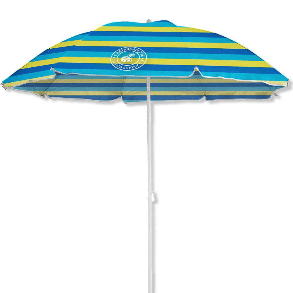 Wholesale Caribbean Joe Blue Yellow Stripe UV Beach Umbrella
