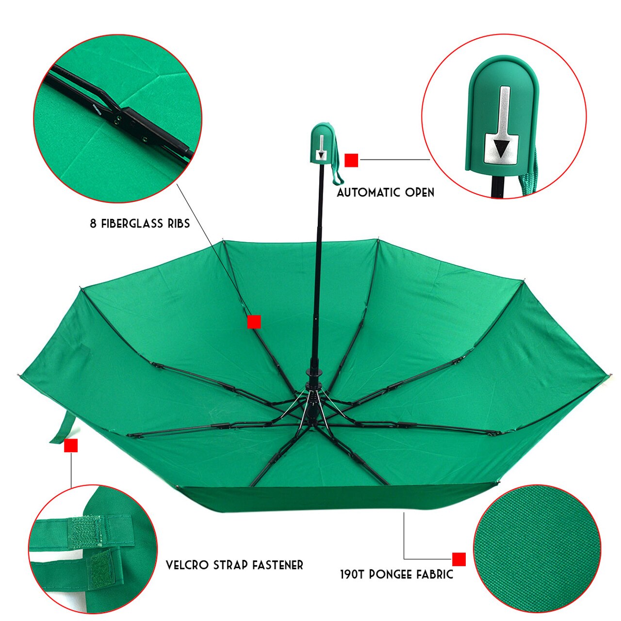 Wholesale Compact Solid Pastel Color Folding Umbrella
