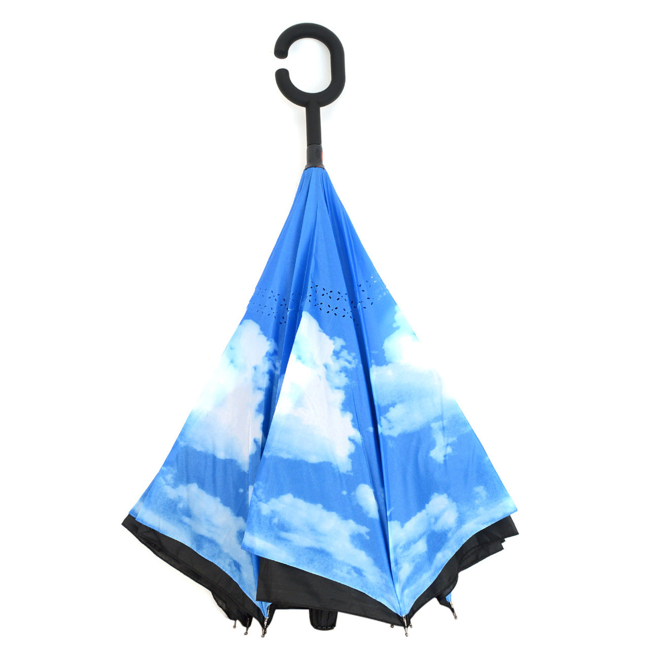 Wholesale Blue Sky Double Layer wrist handle Inverted Umbrella
