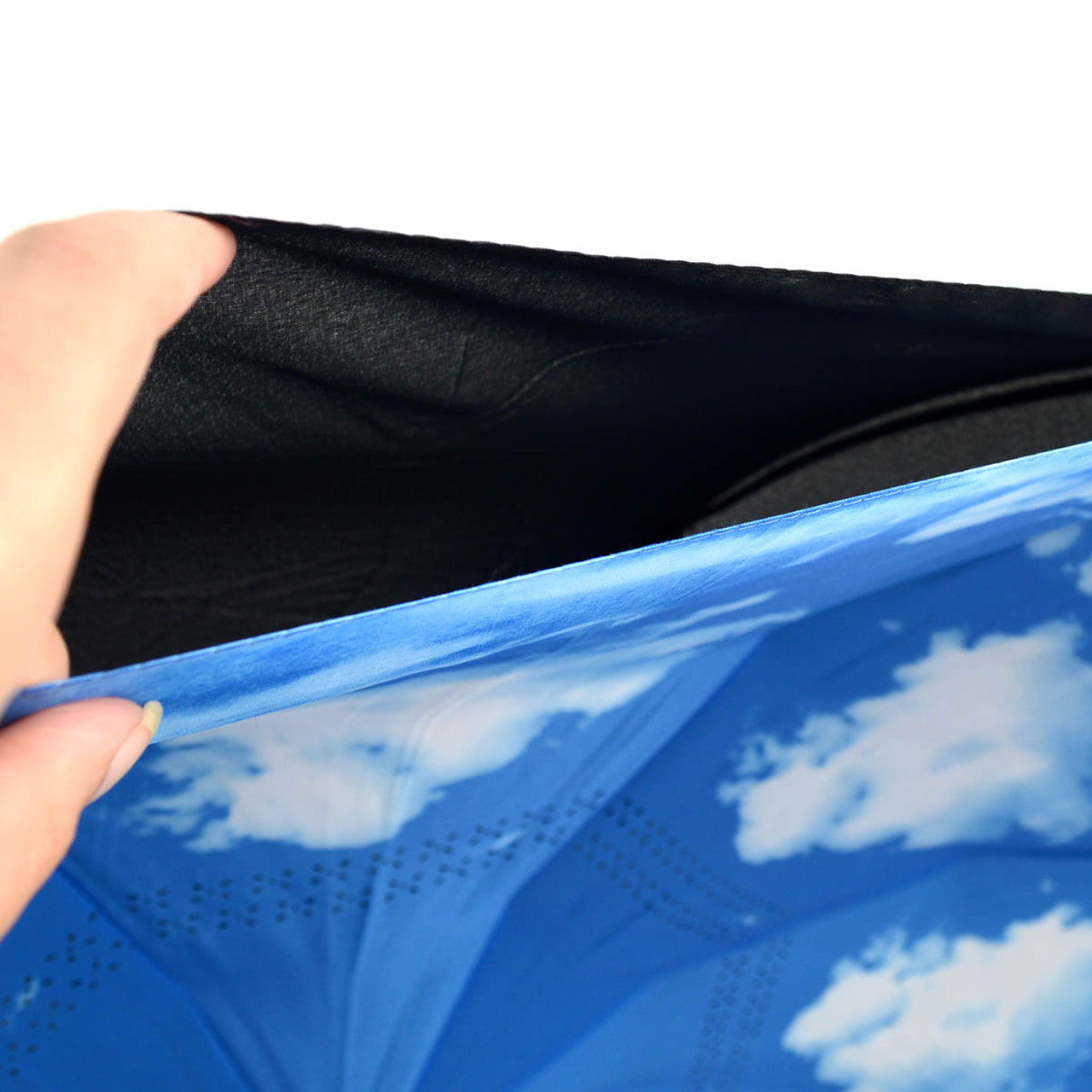 Wholesale Blue Sky Double Layer wrist handle Inverted Umbrella