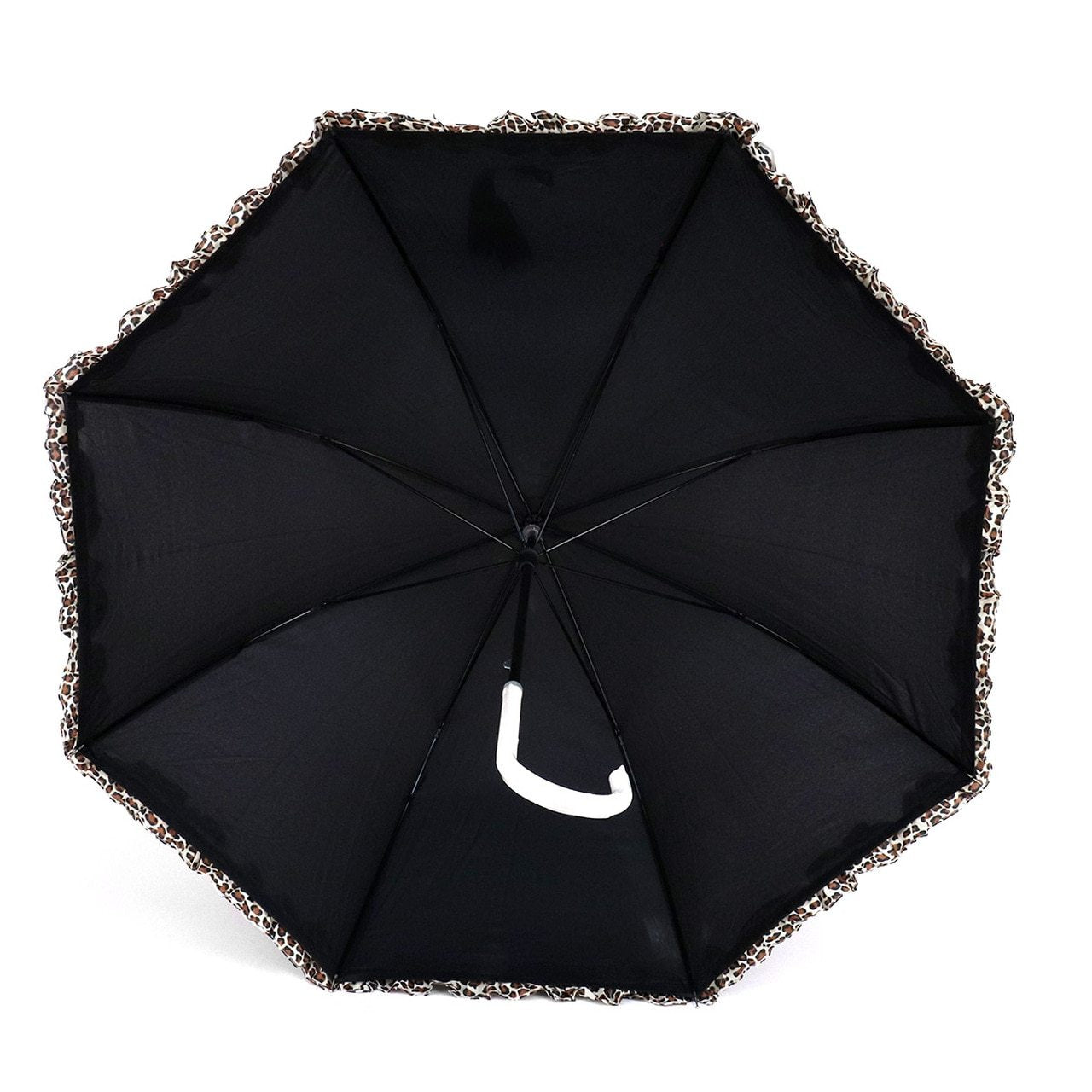 Wholesale Black Leopard Lace Hook Handle Parasol