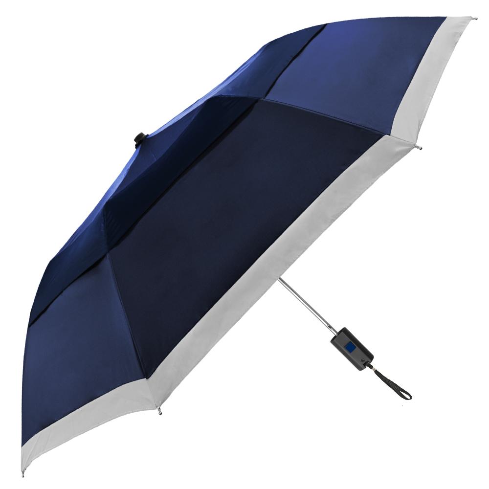 Wholesale Reflective Strip Vented Folding Umbrella